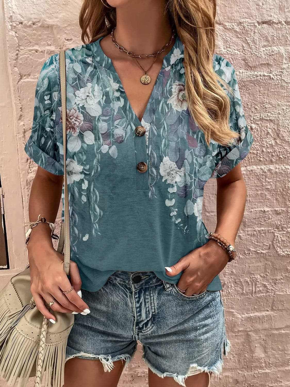 Chic sheer short sleeve blouse - Love Salve